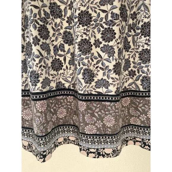 J. Jill Simply Supima Cotton tunic top medium floral 3/4 sleeve Boho casual - Picture 7 of 10